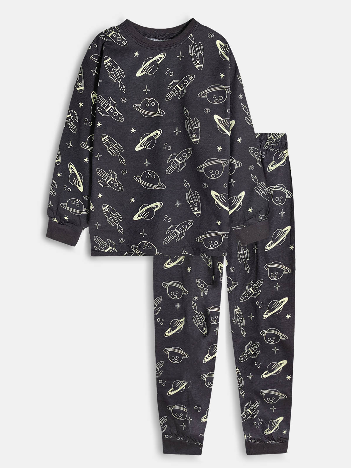 Boys Black AOP Pyjama Set