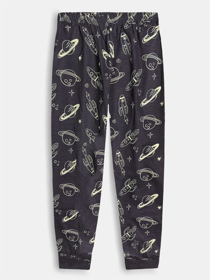 Boys Black AOP Pyjama Set