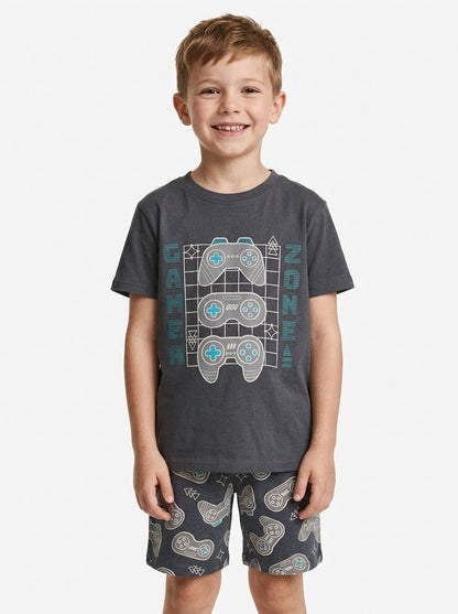 Boys Gamer Print Shorty Set