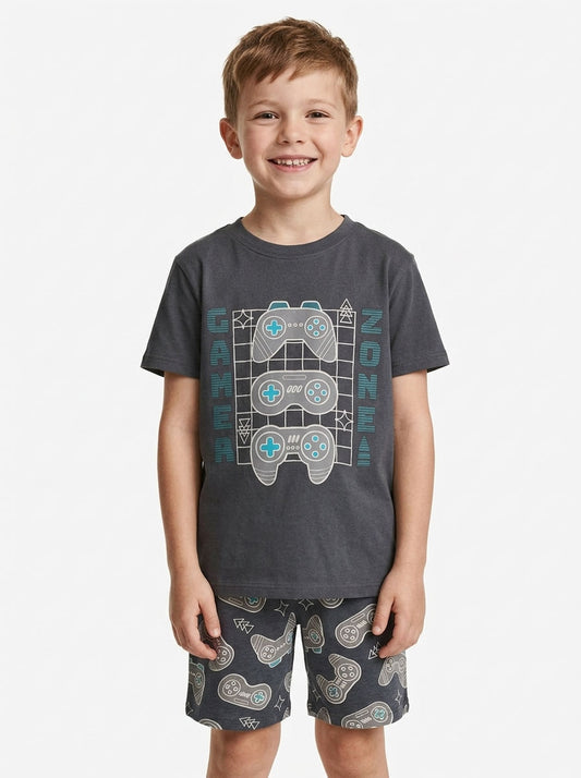 Boys Gamer Print Shorty Set