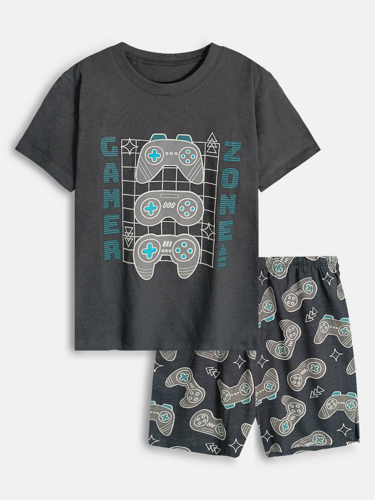 Boys Gamer Print Shorty Set