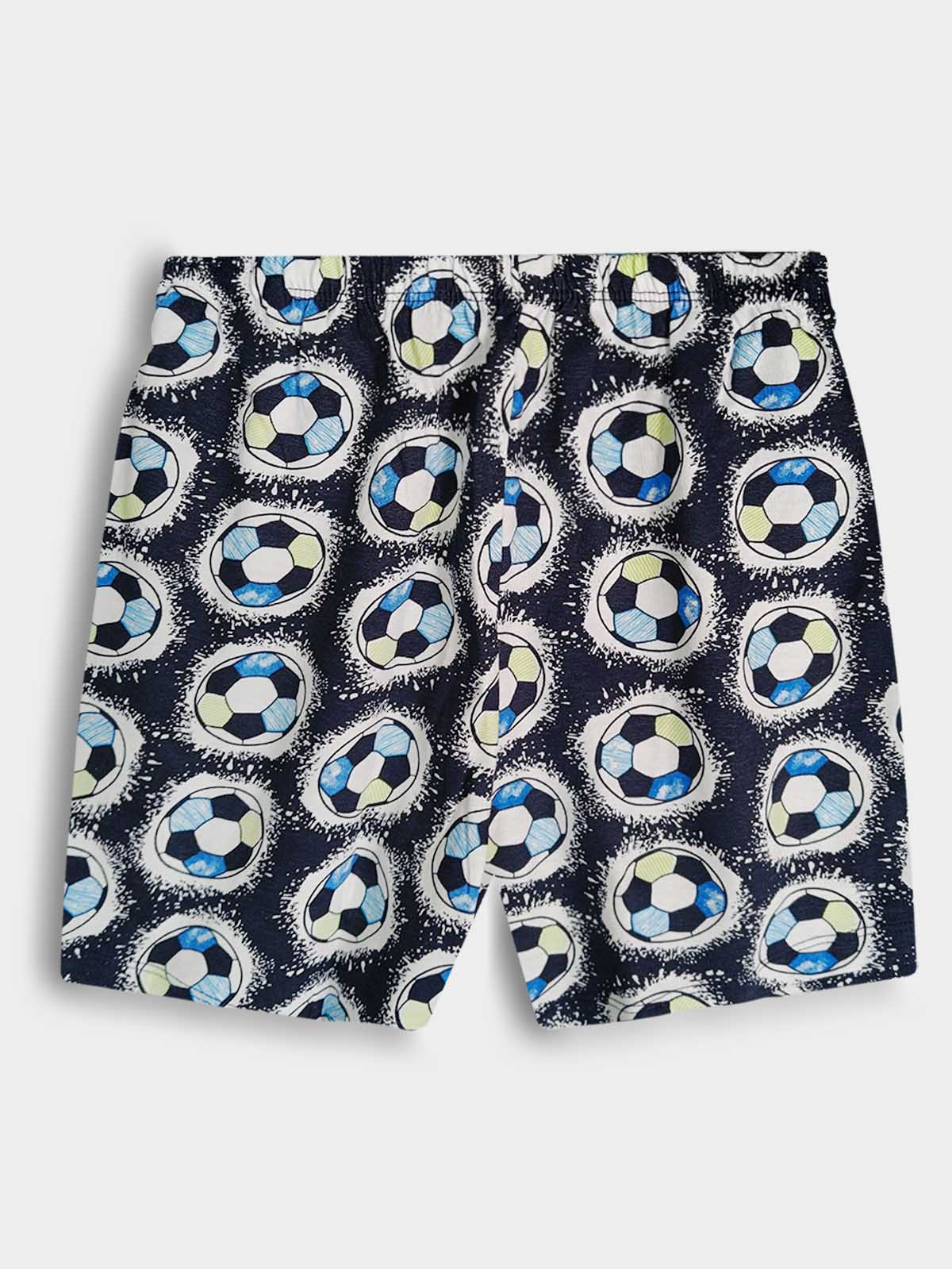 Boys Football Print Shorts Set Grey