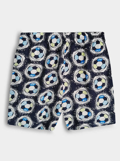 Boys Football Print Shorts Set Grey