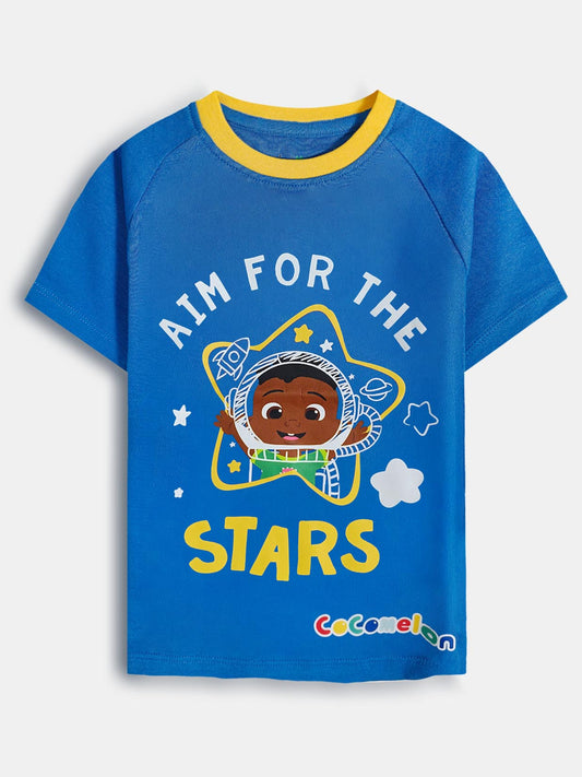 Boys Printed Blue T-Shirt