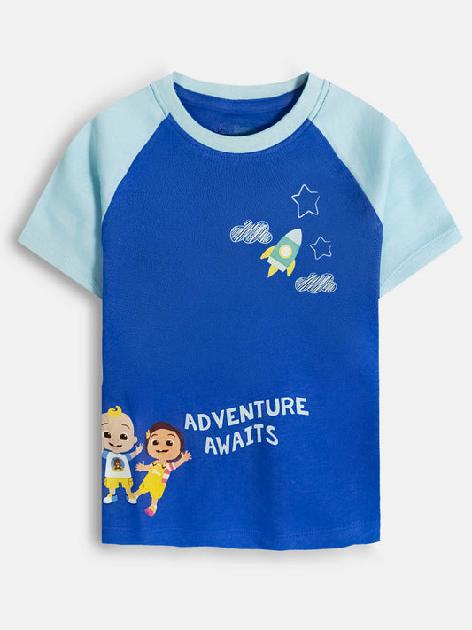 Girls Blue Printed T-Shirt