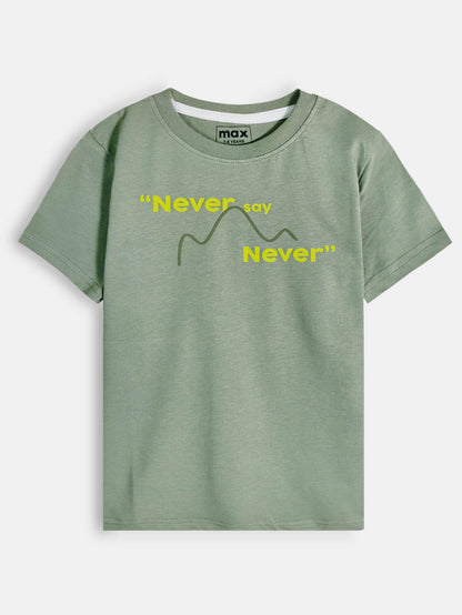 Boys Printed Olive T-Shirt