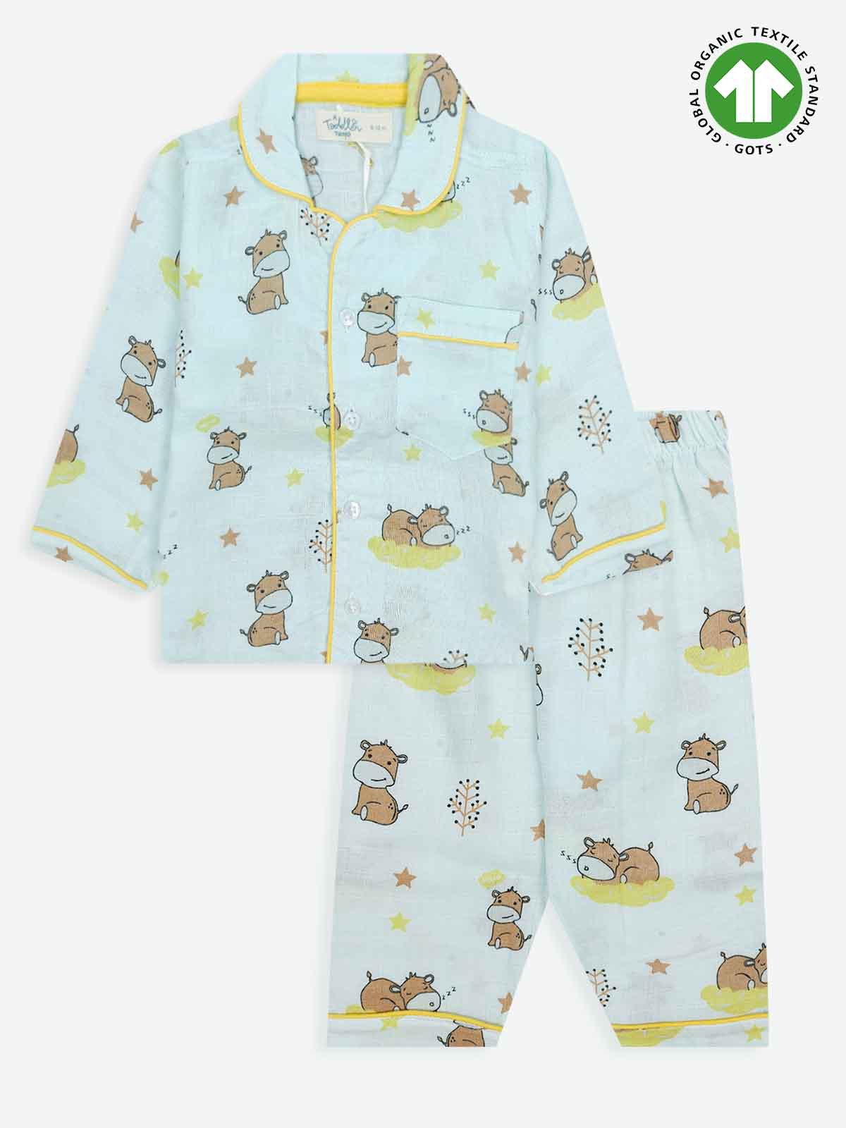 Kids Muslin Full Sleeve Pyjama Set