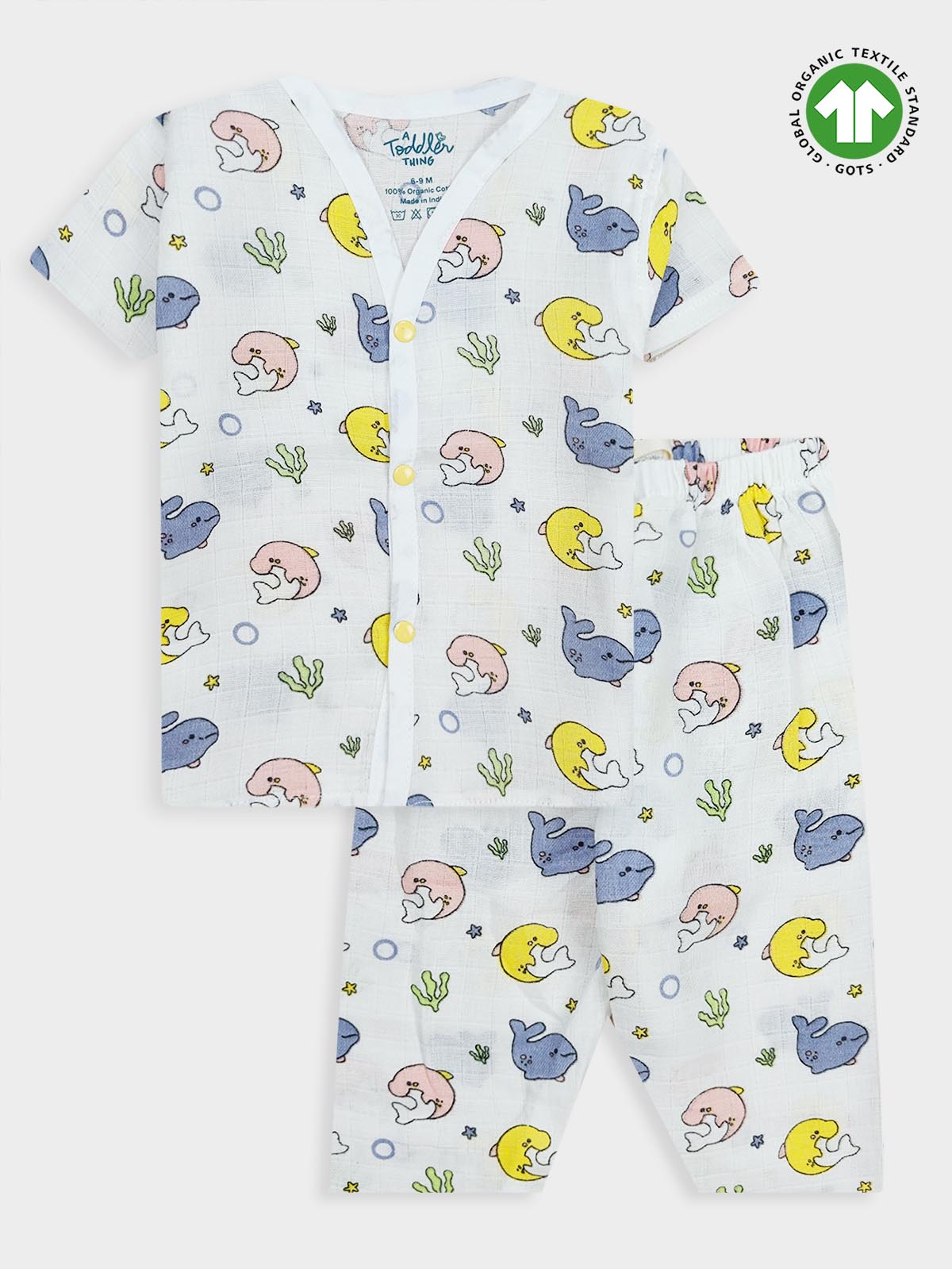 Kids Muslin Printed Pyjama Set