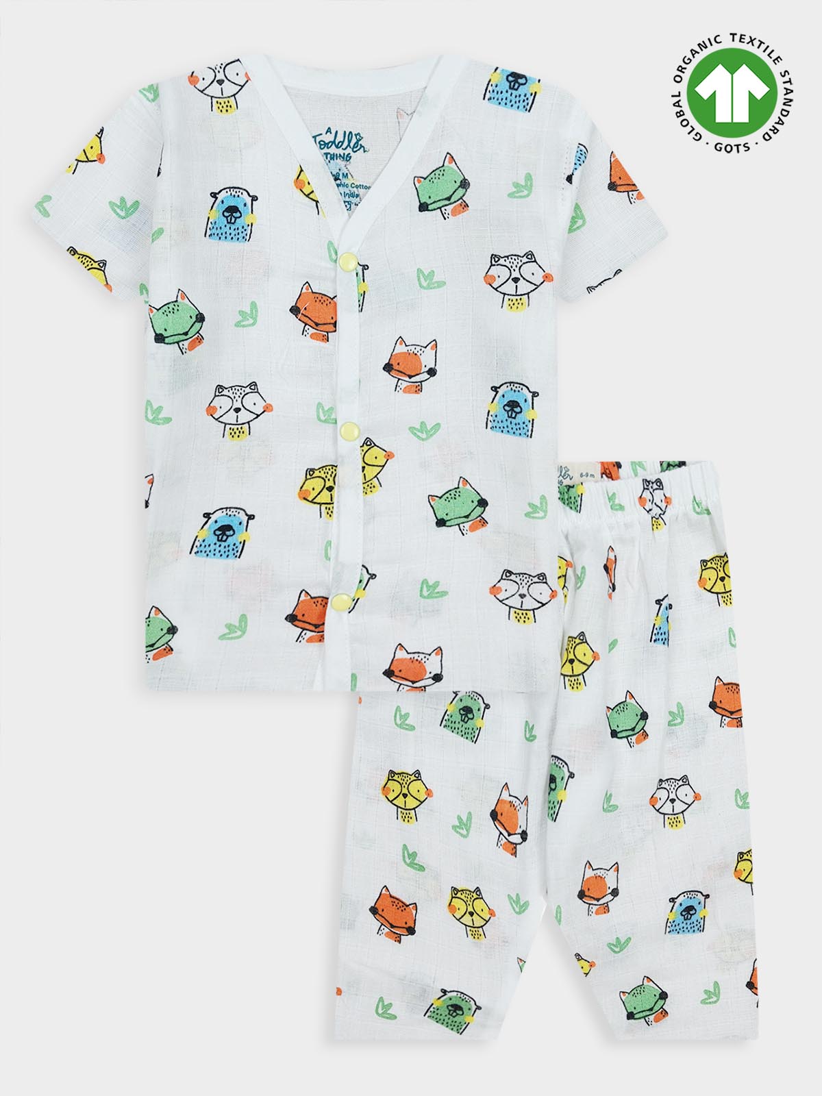 Kids Muslin Printed Pyjama Set