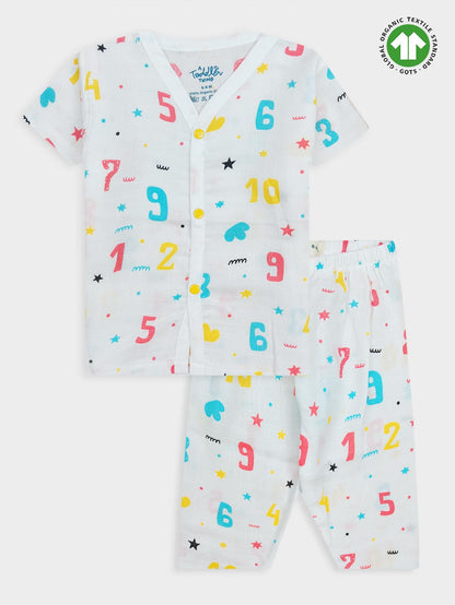 Kids Muslin Printed Pyjama Set