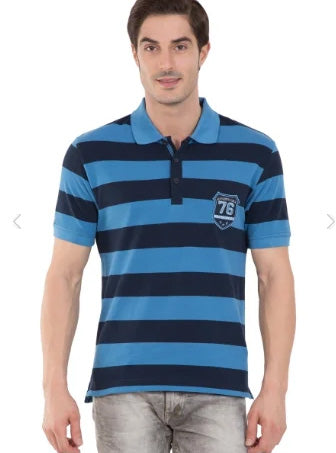 Mens Striped Polo