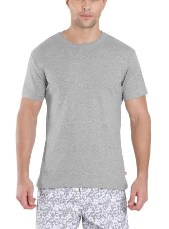 MENS CREW NECK UNDERSHIRT GREY MELANGE