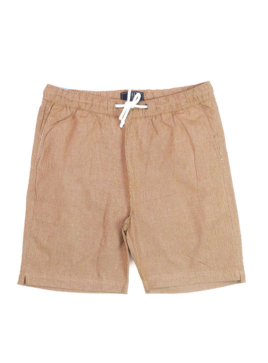 Mens Woven Shorts Orange Thin Checks