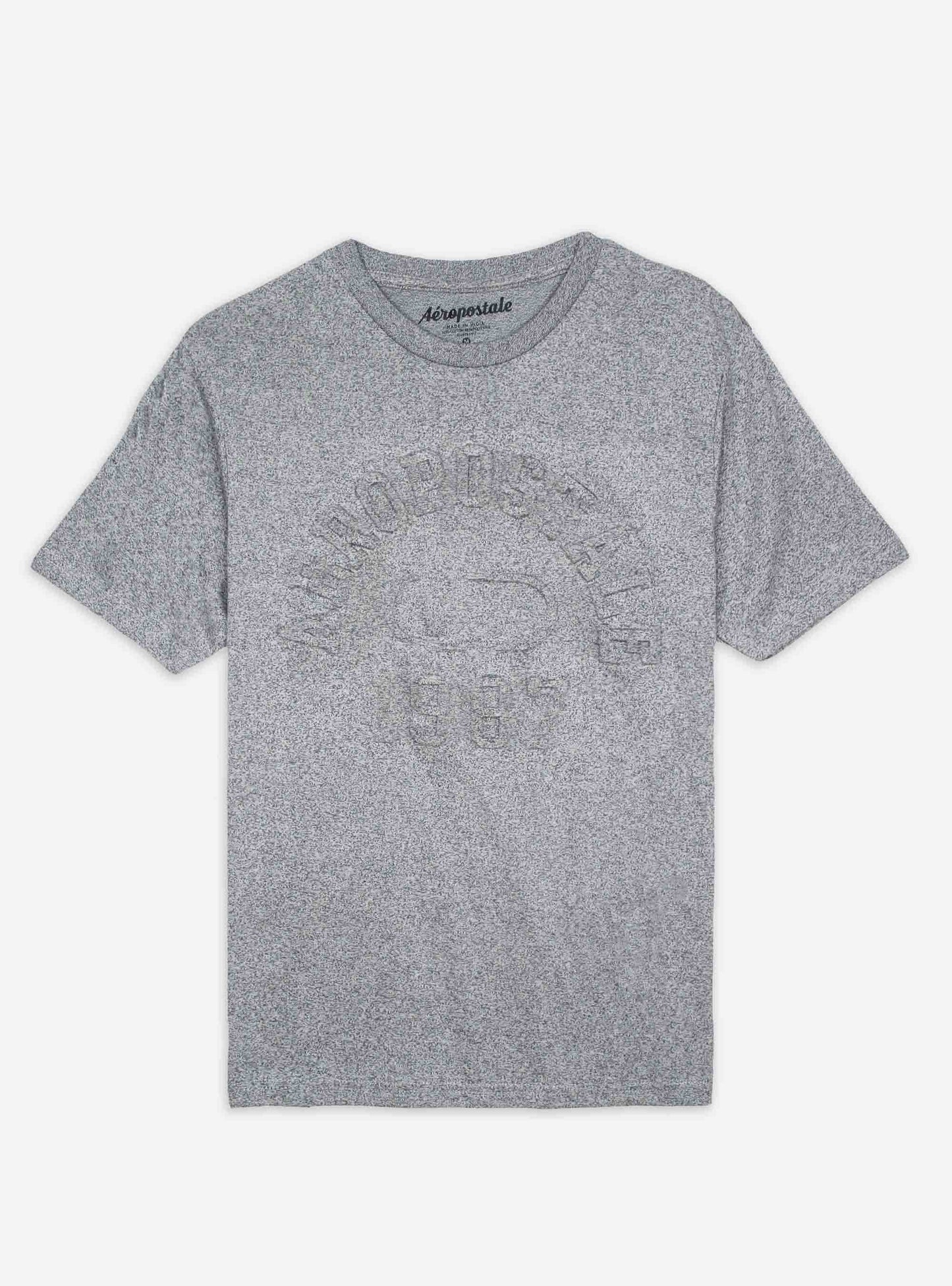 Mens Grey-Plain Grindled Embossed T Shirt