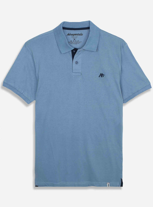 Mens Collar T Shirt Blue-Navy