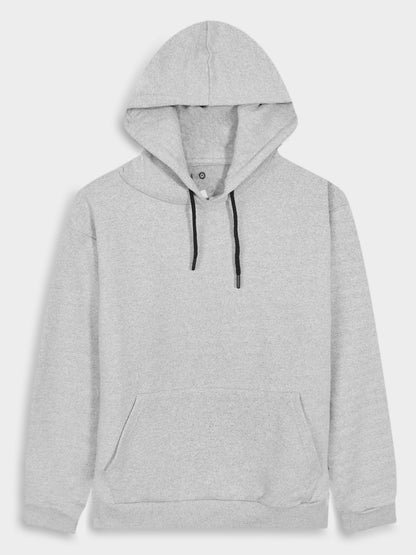 Mens Grey Hooded Fleece Sweatshirt