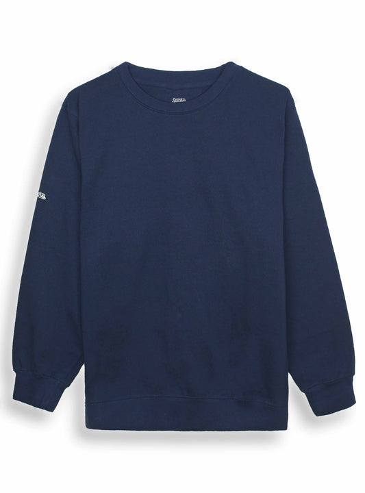 Men Pullover Fleece Navy Sweatshirt