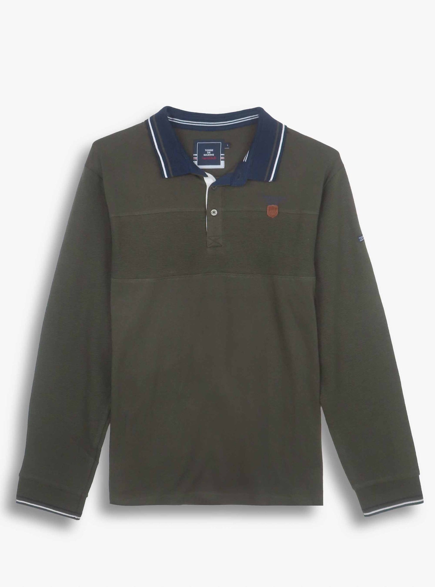 Mens Cut n Sew Long Sleeve Polo