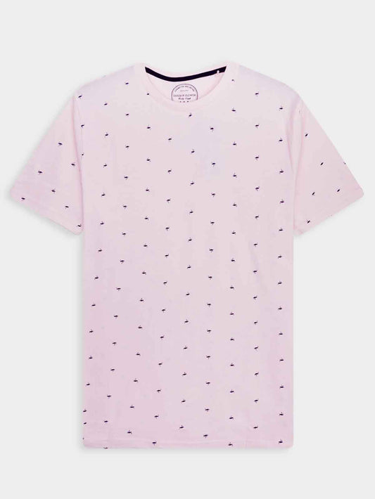 mens Printed T Shirt Man Pink AOP
