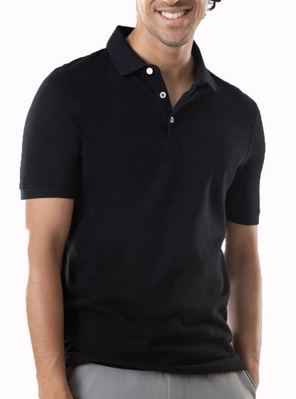 Mens Short Sleeve Black Polo