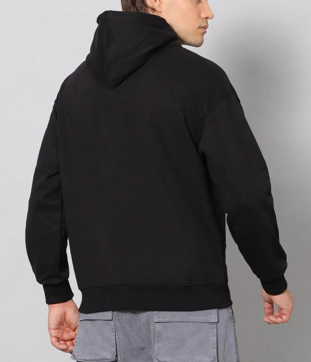 Mens Hooded Fleece Sweatshirt Black