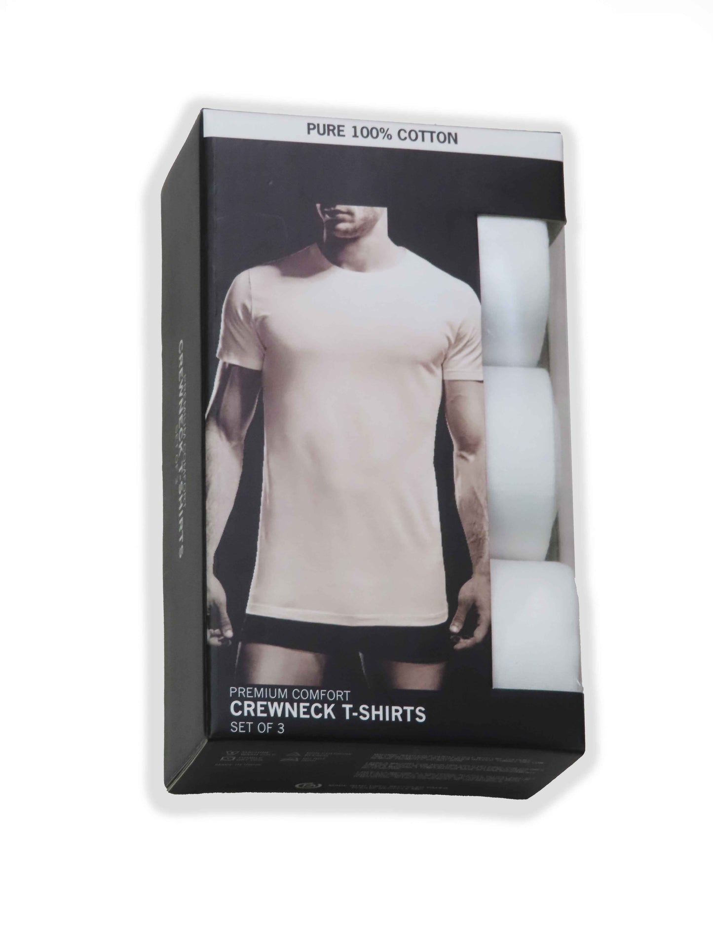 Mens 3 Pc Pack Crew Neck White Undershirts