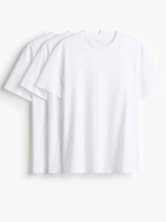 Mens 3 Pc Pack Crew Neck White Undershirts