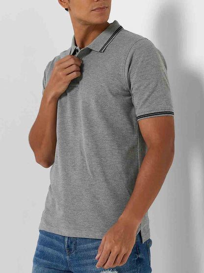 Mens Polo T Shirt Grey