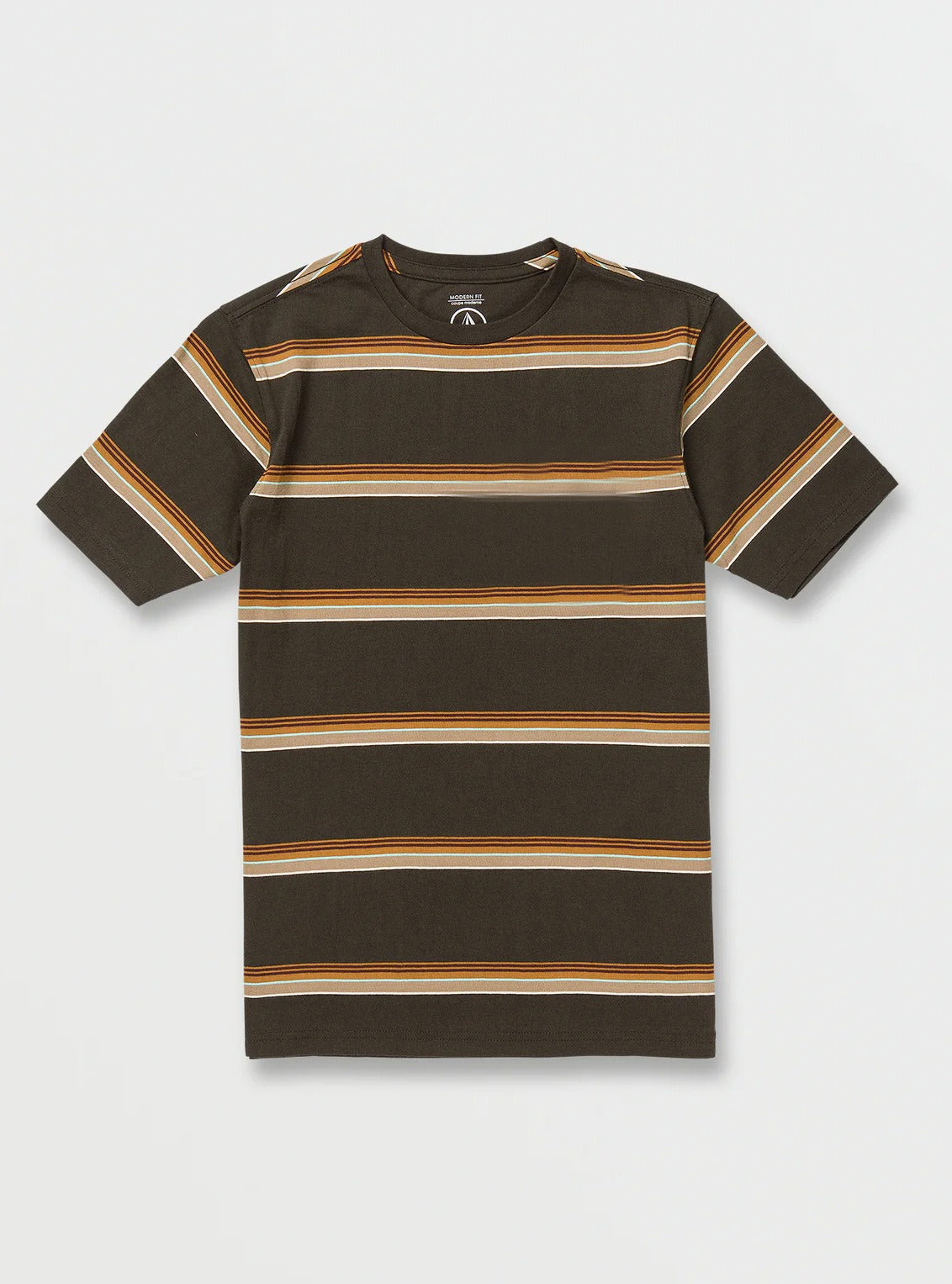 Mens Olive Mustard Striped T Shirt