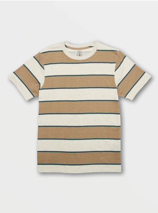 Mens Ecru Olive Striped T Shirt