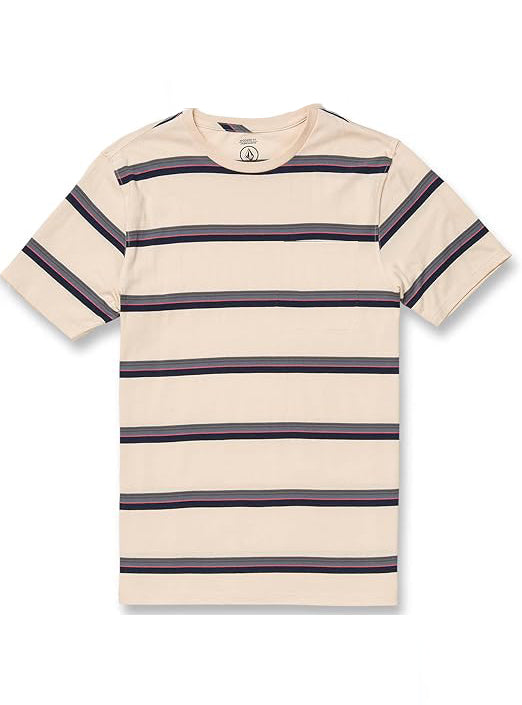 Mens Beige Striped T Shirt