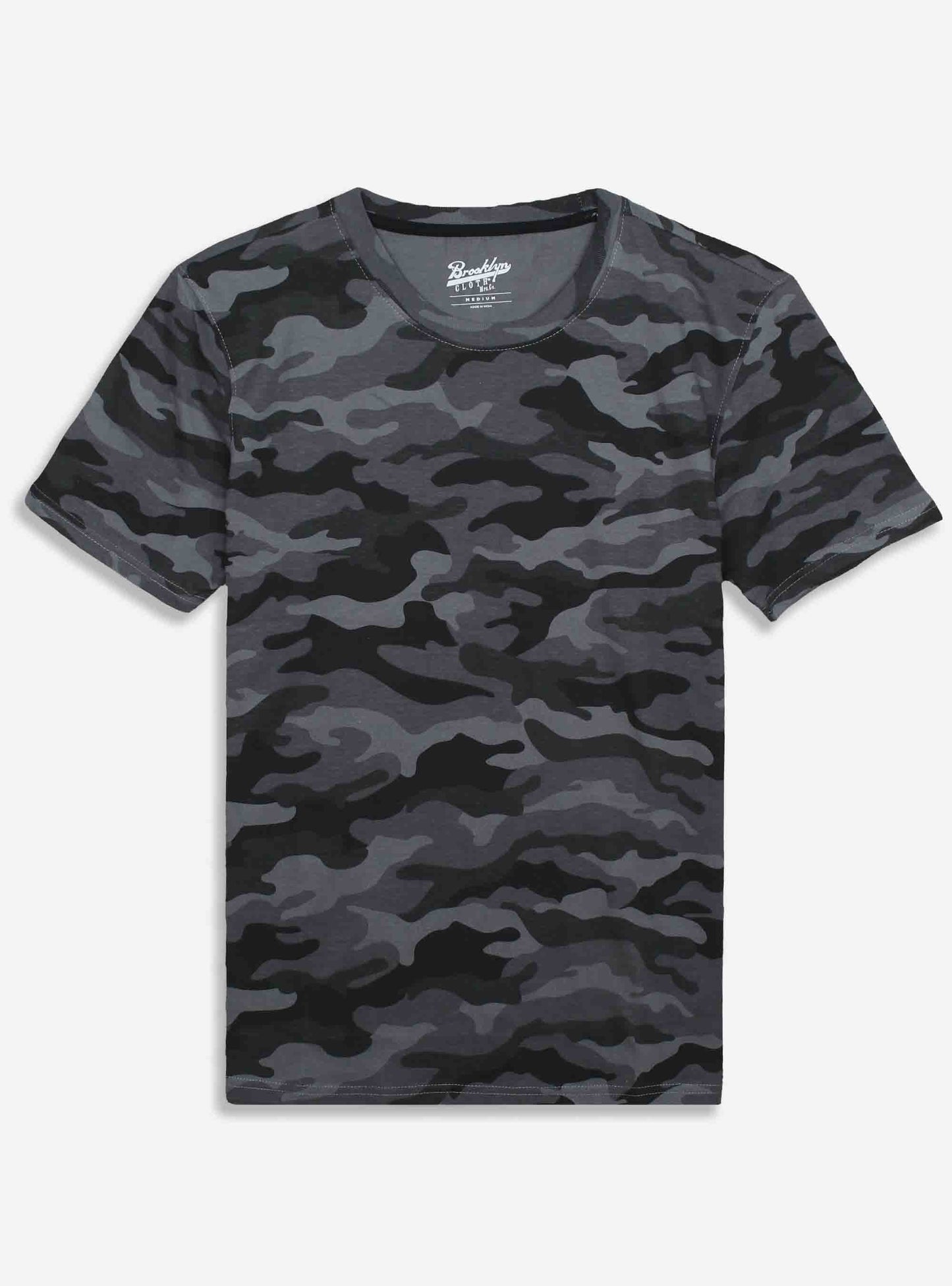 Mens Grey Camo Printed T Shirt