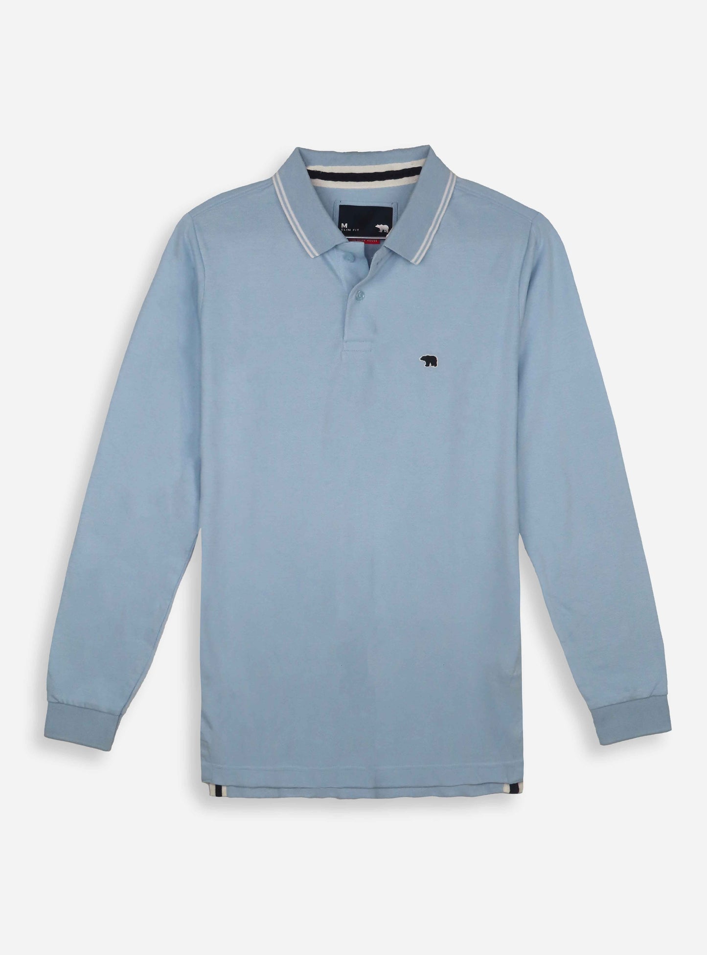 Ice Blue Long Sleeve Polo T-Shirt