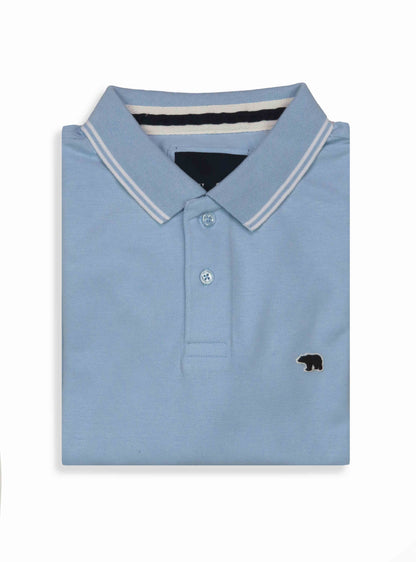 Ice Blue Long Sleeve Polo T-Shirt