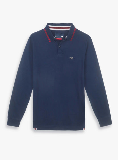 Navy Long Sleeve Polo T-Shirt