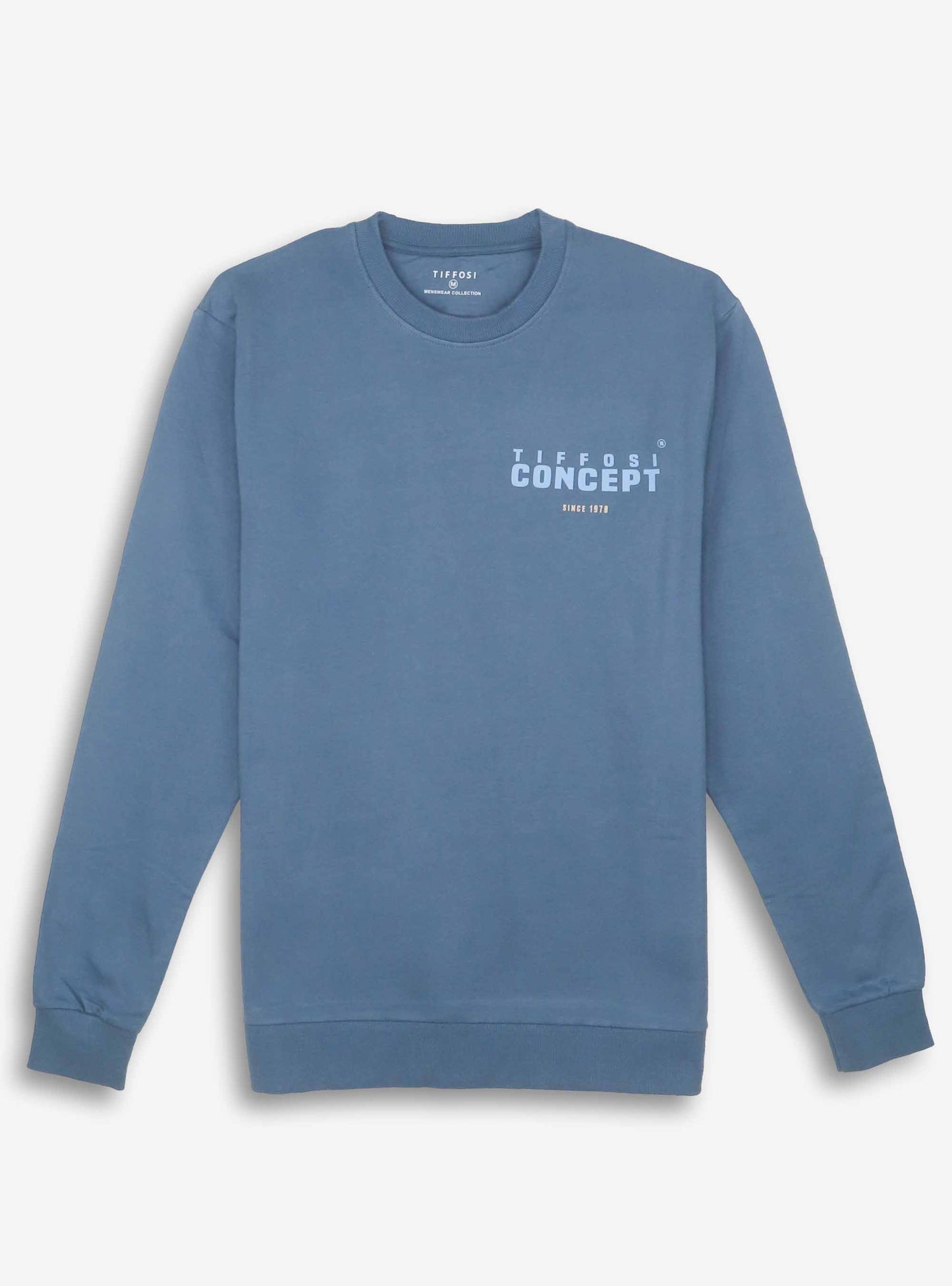 Men Pullover Fleece Blue Sweatshirt