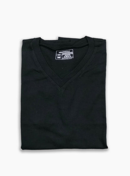 Mens V Neck Black Undershirt