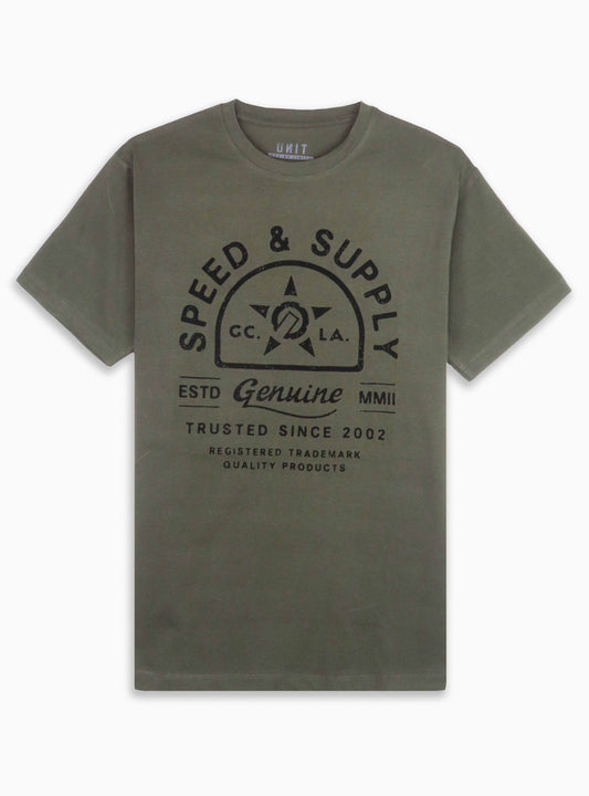 Mens Printed T Shirt Olive / Speed