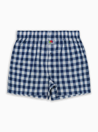 Mens 2 Pack Woven Boxer Shorts Navy-Blue