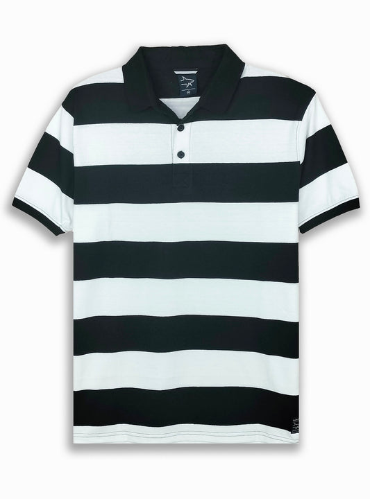 Mens Rugby Striped Polo