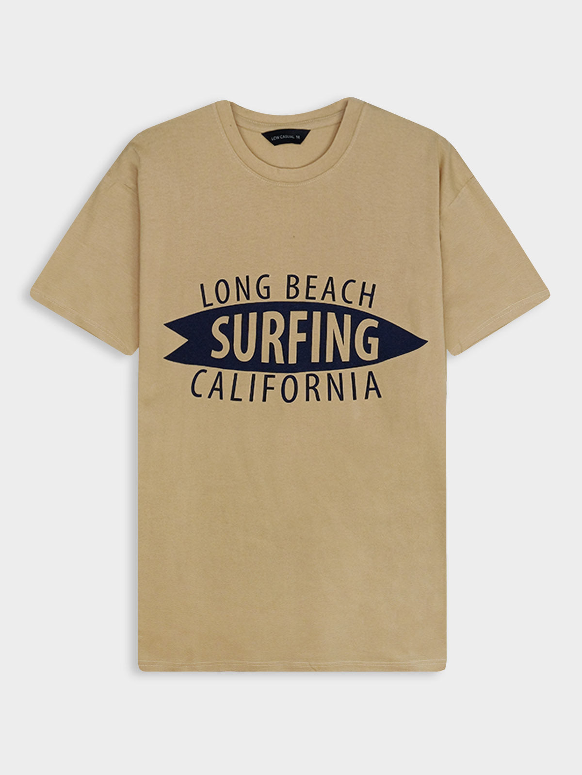 Mens Printed T Shirt Beige