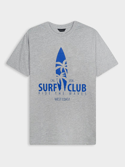 Mens Printed T Shirt Grey