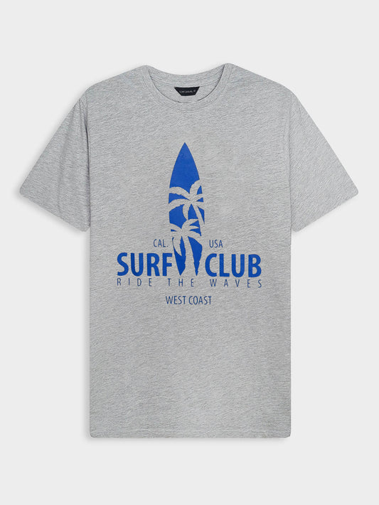 Mens Printed T Shirt Grey