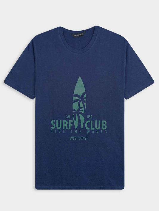 Mens Printed T Shirt Navy