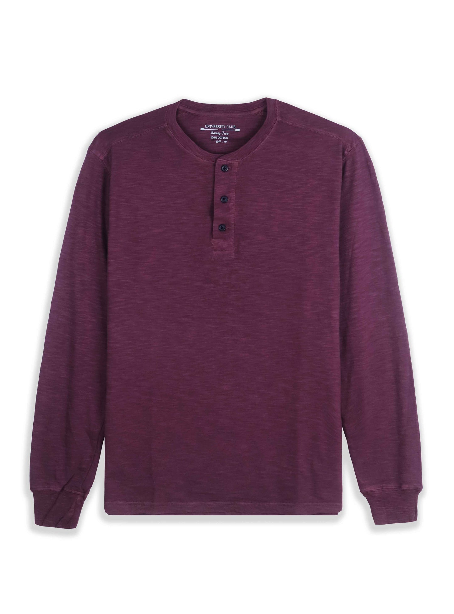 Mens Henley Neck Long Sleeve T Shirt