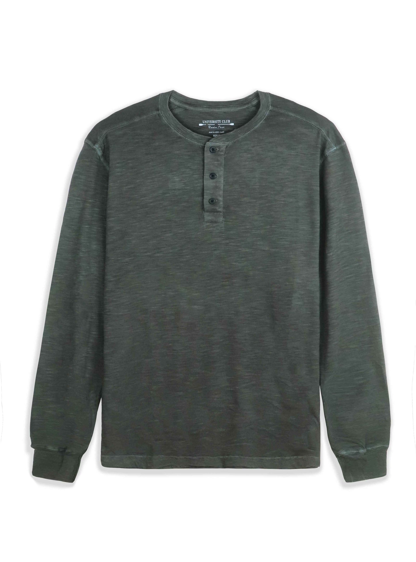 Mens Henley Neck Long Sleeve T Shirt