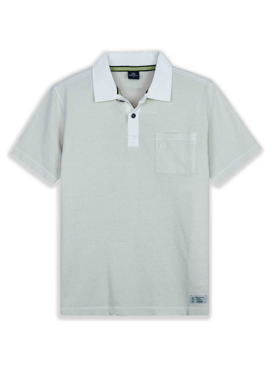 Mens  Polo shirt in two-tone piqua