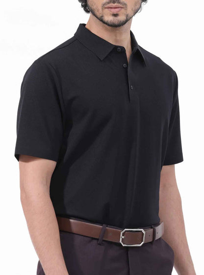 Mens Black Collar T-Shirt