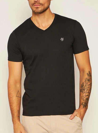 Mens V Neck Black T-Shirt