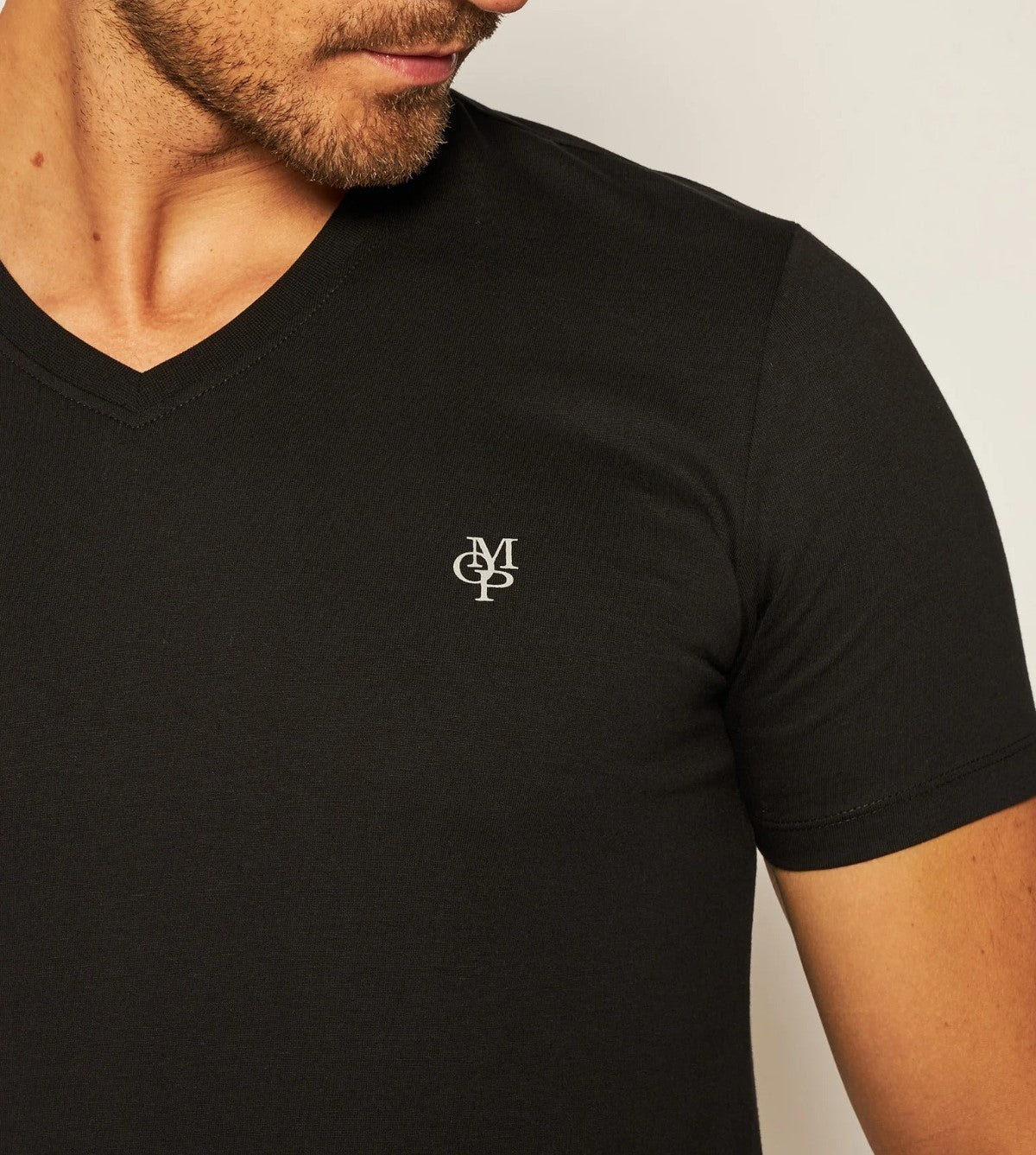 Mens V Neck Black T-Shirt